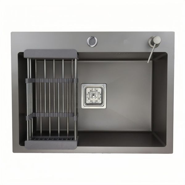 Мойка врезная AGATA C6045-AS Сатин 60х45 см с квадратным  отверстием 1,0 мм, глубина 220 мм сифон, каландер, дозатор