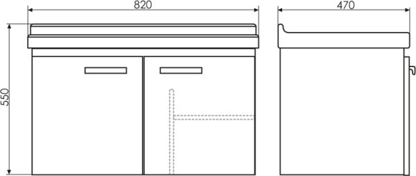 Рига 80 Тумба-умывальник Дуб сонома с раковиной COMFORTY 9335-80