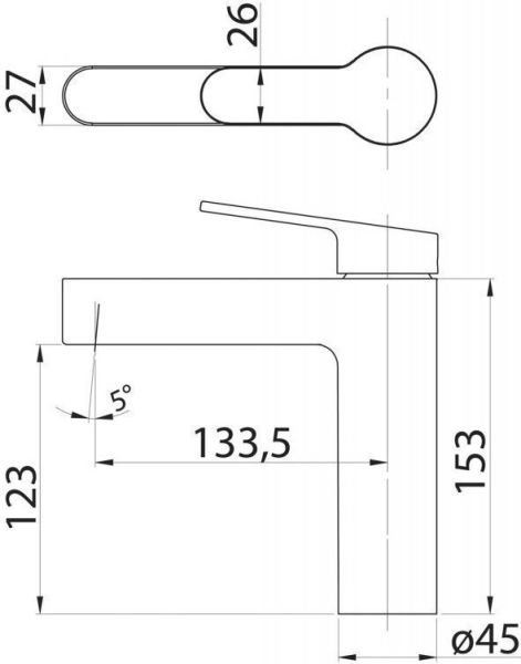 Смеситель на раковину сатин BelBagno DELTA DEL-LVM-IN