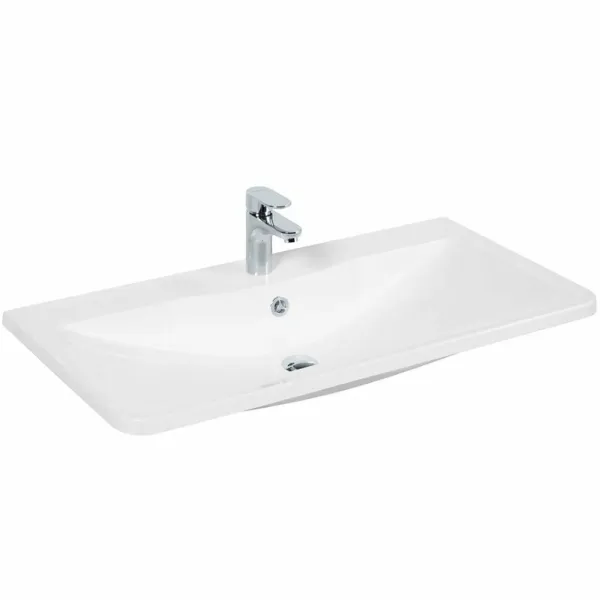 Умывальник мебельный BelBagno (1200х455х14.4) искусственный мрамор, белый BB1200/455-LV-MR-ALR