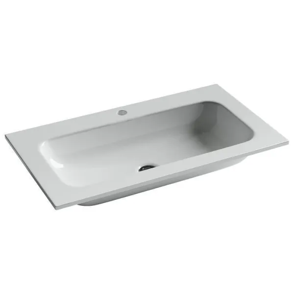 Раковина Ceramica Nova накладная Grace CN7012 прямоугольная, с отверстием под смеситель, 810*457*137 мм, цвет белый   Sancos