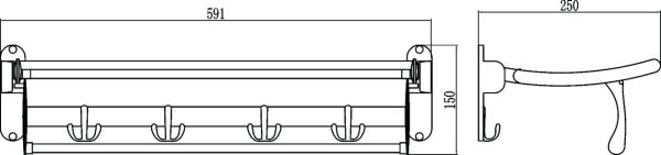 Savol S-009099 Полка для полотенец откидная 60 см