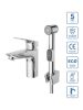 Смеситель для раковины BelBagno DUE-LVM/HGN-CRM-W0 с гигиеническим душем, без донного клапана