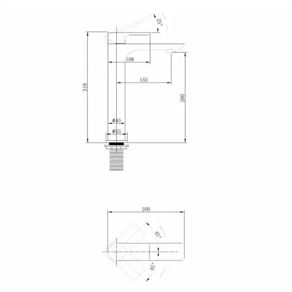 Смеситель ABBER Weiss Insel AF8011FW для раковины, белый матовый