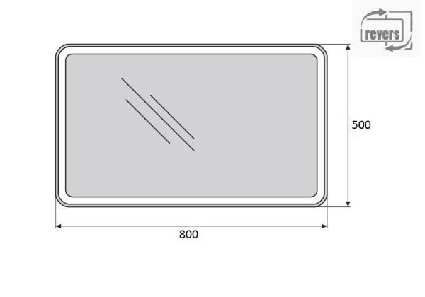 Зеркало-сенсор SPC-MAR-500-800-LED-TCH, 12W, 220-240V, 500x30x800 Belbagno