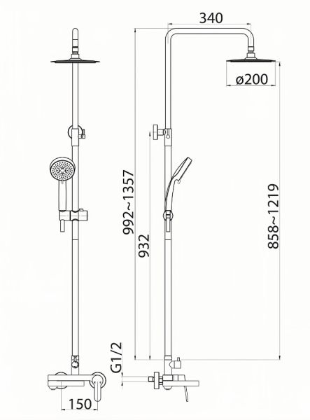 Душевая стойка BelBagno DELTA DEL-VSCM-IN Сатин