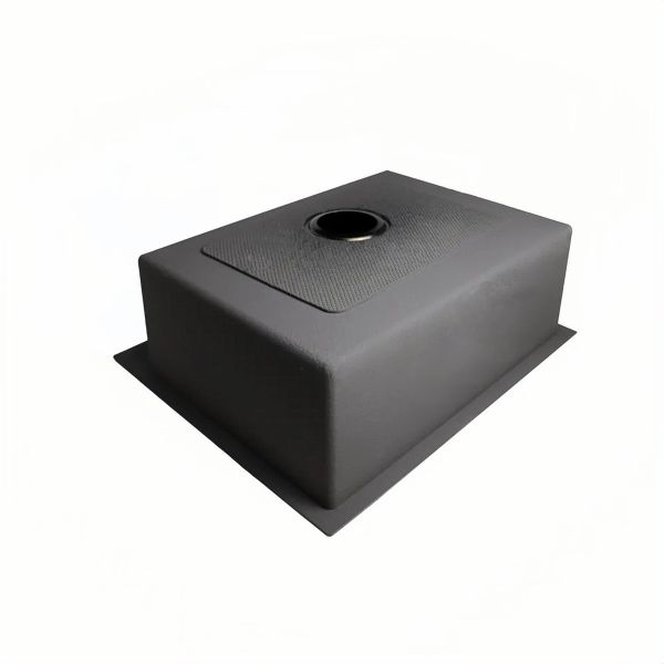 Мойка врезная AGATA B6045-AS Графит 60х45 см с квадратным отверстием3,0 х 1,0 мм, глубина 210 мм сифон, коландер, дозатор