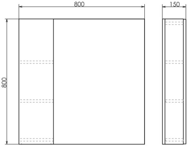 Тромсе 80 Зеркало-шкаф Дуб сонома  COMFORTY