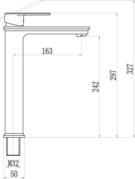 Смеситель для раковины высокий Savol S-600301G