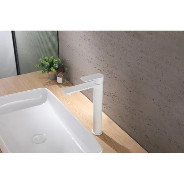 Смеситель ABBER Weiss Insel AF8011FW для раковины, белый матовый