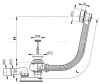 A51B Сифон для ванны автомат комплект белый пластик/металл A51B AlcaPlast