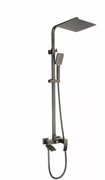 Kern 5057 Gun  Душевая система со смесителем и верхней лейкой из латуни      30*30 см. вороненная сталь.