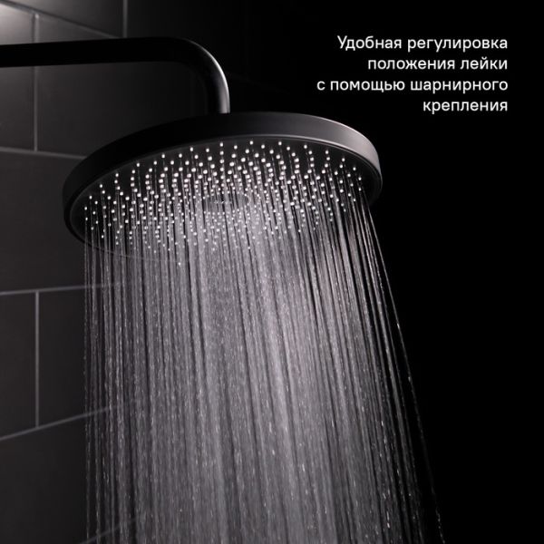 Душевая насадка верхняя круглая чёрная SpaHome SPA26BPi64  IDDIS