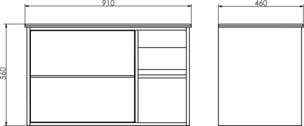 Гамбург-90 Тумба-умывальник Гамбург-90 дуб сонома с раковиной COMFORTY 90E