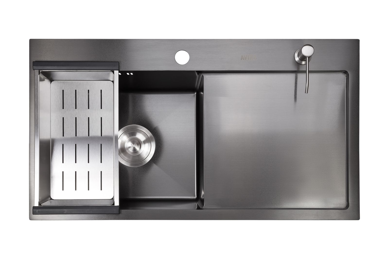 КУХОННАЯ МОЙКА AVINA  HM7843 ЛЕВАЯ  ЧЕРНАЯ