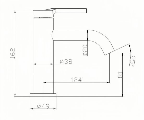 BelBagno ETNA Смеситель для раковины без донного клапана, нержавеющая сталь, исполнение сатин ETN-LVM2-IN