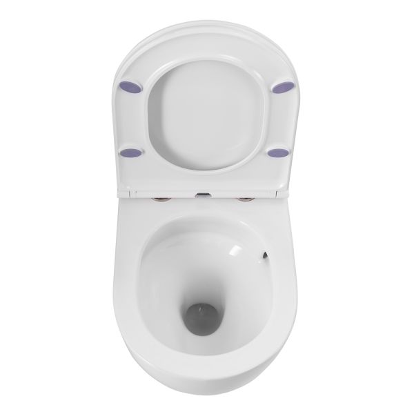 SFERA-TOR Чаша унитаза подвесного безободкового, смыв TORNADO BB046CH-TOR+Сиденье ,Soft close BB870SC BelBagno