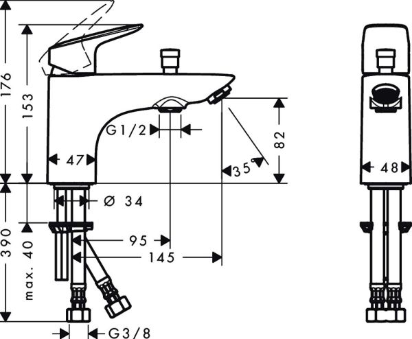 Смеситель Hansgrohe Logis 71312000 на борт ванны