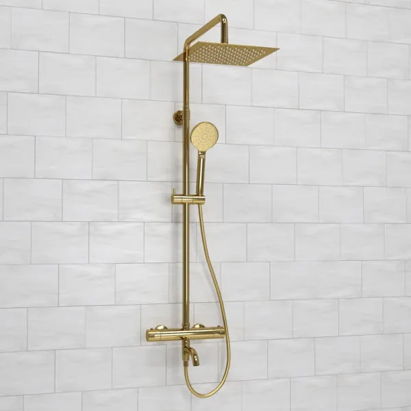 Душевая система с термостатическим смесителем Wasserkraft A188.256.207.PG Thermo Gold