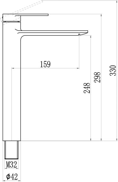 Смеситель для раковины высокий Savol S-601811G