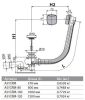A51CRM Сифон для ванны автомат комплект хромированный пластик/пластик AlcaPlast