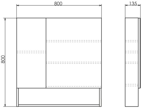Зеркало-шкаф Comforty Парма 80 дуб дымчатый