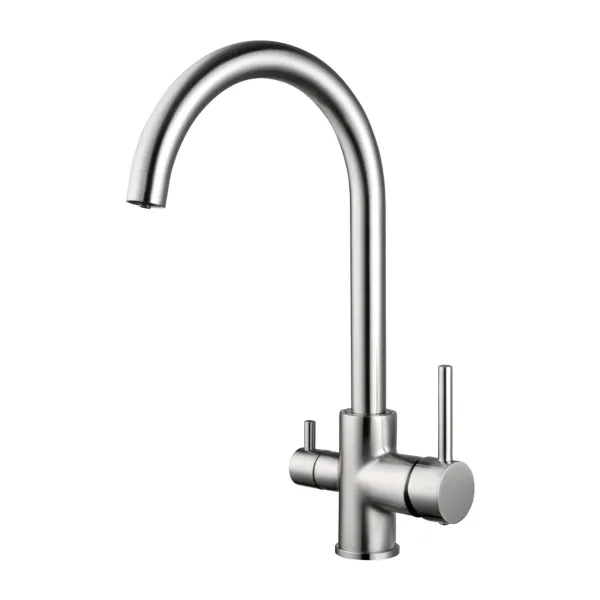 Смеситель для кухни Shevanik S128L с подключением фильтра питьевой воды, сатин