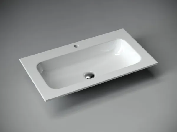 Раковина Ceramica Nova накладная Grace CN7012 прямоугольная, с отверстием под смеситель, 810*457*137 мм, цвет белый   Sancos