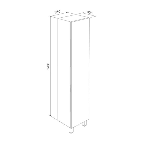 Пенал , напольный, белый, 40 см, Custo, IDDIS, CUS40W0i97