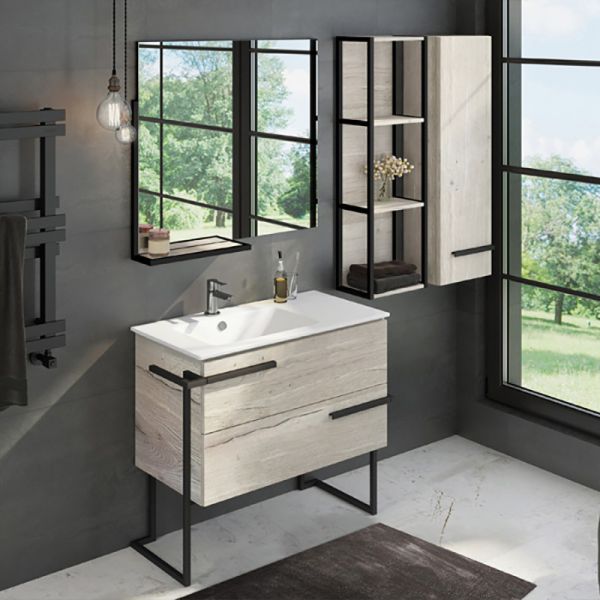 COMFORTY. Тумба-умывальник Дюссельдорф-90 дуб дымчатый с рак. COMFORTY 9090EL