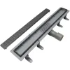 Душевой трап (лоток) BelBagno Uno BB-LD-UNO-70-GM 70 см, с решеткой, перфорированный, оружейная сталь матовый
