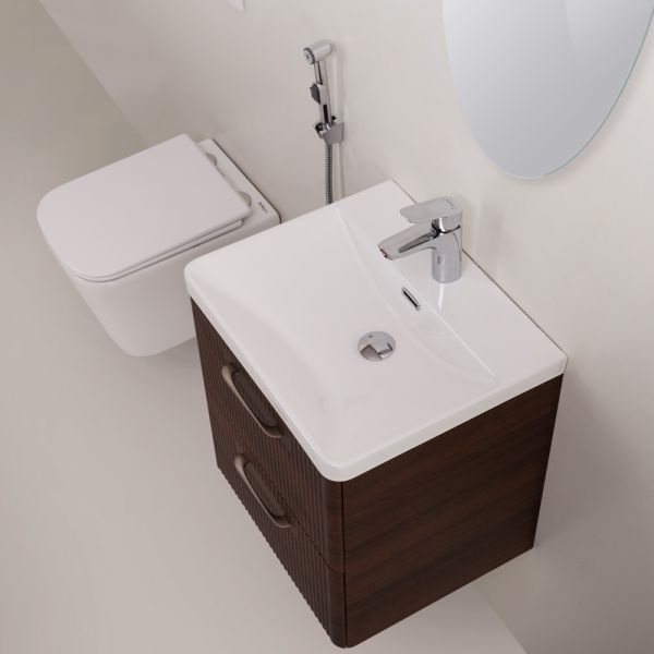 Смеситель для раковины BelBagno DUE-LVM/HGN-CRM-W0 с гигиеническим душем, без донного клапана