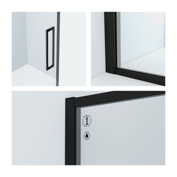 Душевые ограждения в проем  SLIDE SLI6BS1i69  черный профиль 110см