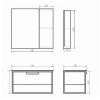 COMFORTY. Тумба-умывальник Бонн-75 дуб темный с  раковиной COMFORTY 75E черная матовая