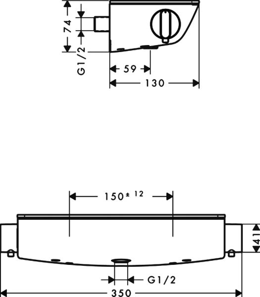 Термостат д/Душа Ecostat Select+полка белая 13161400