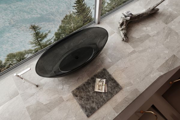 ABBER Kristall AT9702Onyx Прозрачная ванна черная