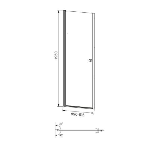 Душевые двери RAY RAY6CP9i69  Размер: 900х1950
