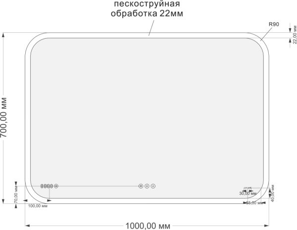 Зеркало Cersanit LED 070 pro 100,с bluetooth, микрофоном и динамиками  с подсветкой, сенсор, антизапотевание, часы, Bluetooth