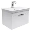 Тумба-умывальник Comforty Кама-60П белый глянец с раковиной Comforty CF19696BX-60
