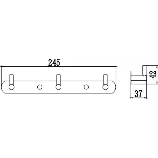 S-007213 Планка с крючками (3 крючка) Savol