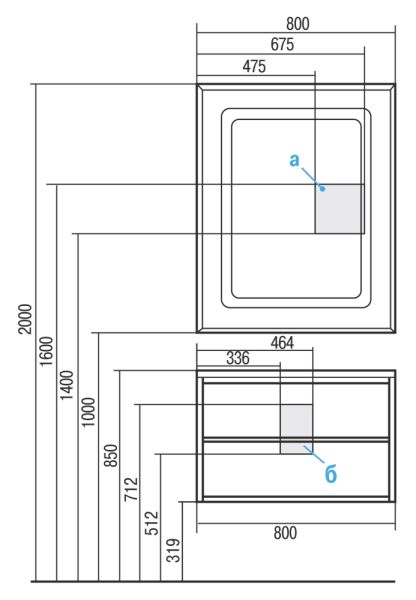 РИМИНИ 80 Тумба-умывальник белая + Раковина Премьер  М800