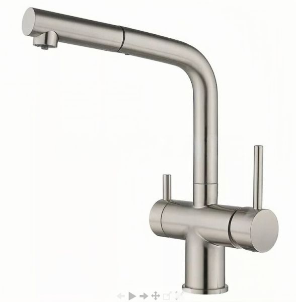 Kern 2062  Satin Смеситель для кухни с подключением фильтра питьевой воды сатин выдвижной излив
