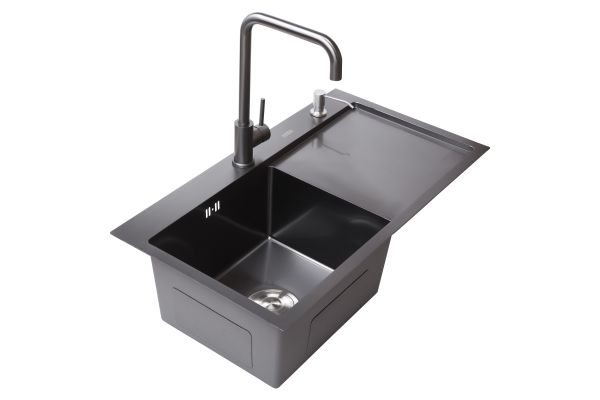 КУХОННАЯ МОЙКА AVINA  HM7843 ЛЕВАЯ  ЧЕРНАЯ