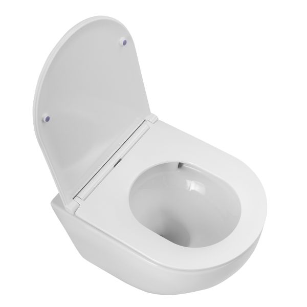 SFERA-TOR Чаша унитаза подвесного безободкового, смыв TORNADO BB046CH-TOR+Сиденье ,Soft close BB870SC BelBagno