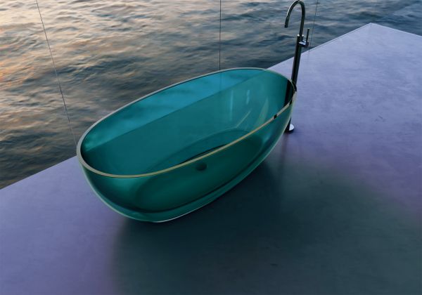 ABBER Kristall AT9703Aquamarin Прозрачная ванна бирюзовая