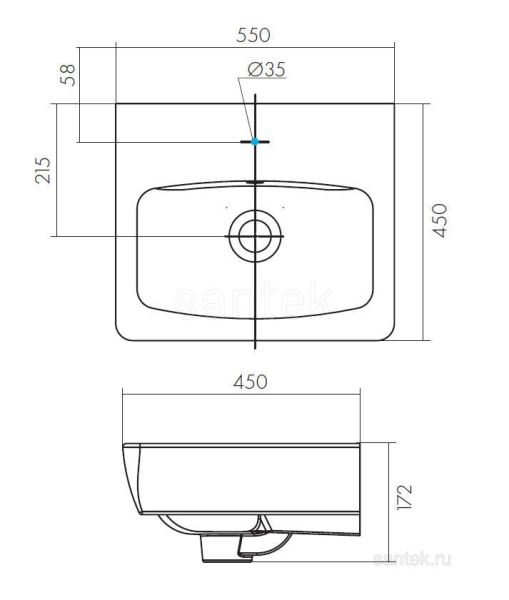 Santek. Умывальник Нео-55, 1WH302185