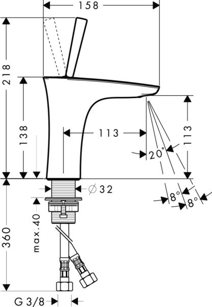 PuraVida  Смеситель для Раковины 110 хром 15070000
