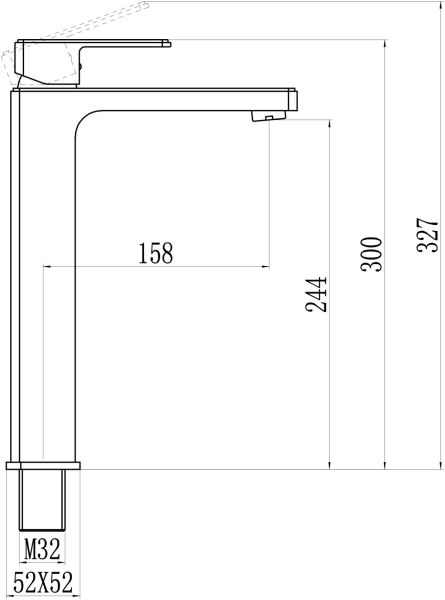 Смеситель для раковины высокий Savol S-600701G