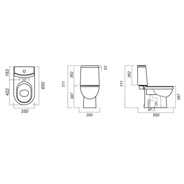 SANITA LUXE. Унитаз-компакт Next Slim SL DM двухрежимный белый (сиденье дюропласт с микролифтом тонкое, арматура Geberit), NXTSLCC01150622