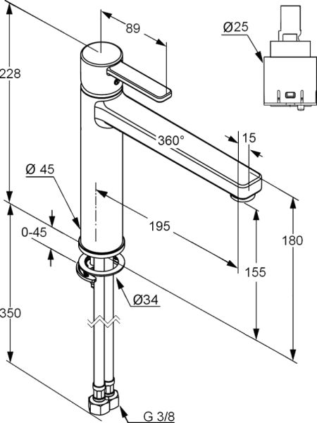 ZENTA Смес. для Кухни чёрный-хро 389738675 KLUDI Германия